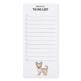 Fawn Smooth Coat Chihuahua Dog To Do List Magnetic Notepad