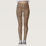 Fawn Spots Baby Deer Animal Print Pattern Leggings<br><div class="desc">A cute brown watercolor fawn spots baby deer pattern. An ideal design for anyone who loves fawns, deer, brown and white patterns and forest animal pattern designs. This fawn spots baby deer pattern is designed with a slight watercolor texture to mimic deer fur. An adorable fawn baby deer design for...</div>
