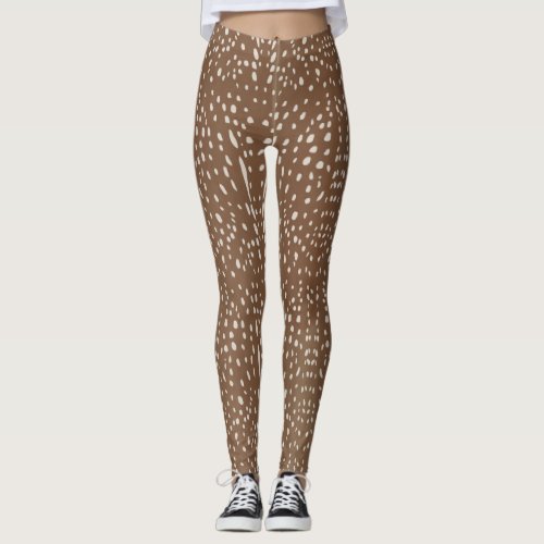 Fawn Spots Baby Deer Animal Print Pattern Leggings