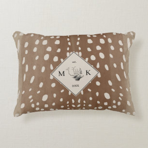 Fawn Spots Baby Deer Animal Print Pattern Monogram Accent Pillow