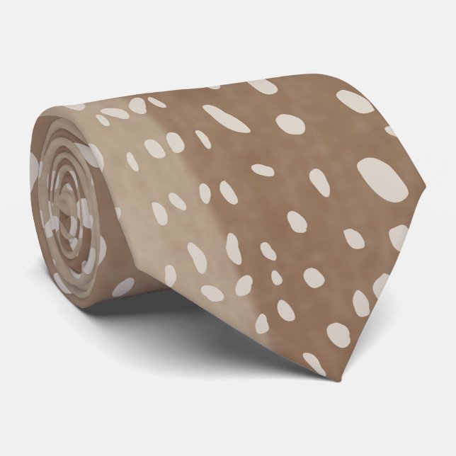 Fawn Spots Baby Deer Animal Print Pattern Neck Tie (Rolled)