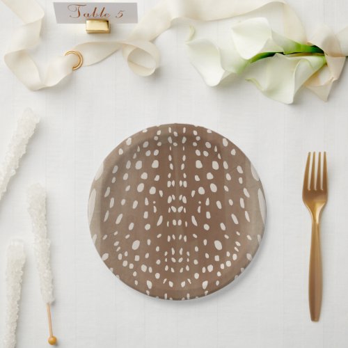Fawn Spots Baby Deer Animal Print Pattern Paper Plates
