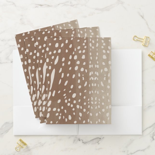 Fawn Spots Baby Deer Animal Print Pattern Pocket Folder (In Situ)