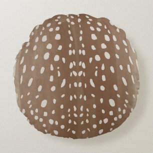 Fawn Spots Baby Deer Animal Print Pattern Round Pillow