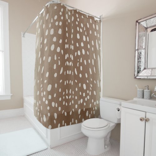 Fawn Spots Baby Deer Animal Print Pattern Shower Curtain