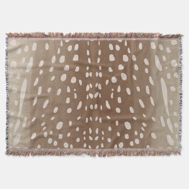 Fawn Spots Baby Deer Animal Print Pattern Throw Blanket (Front)