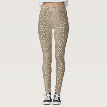 Fawn Spots Baby Deer Patterned Costume Leggings by HoundandPartridge at Zazzle