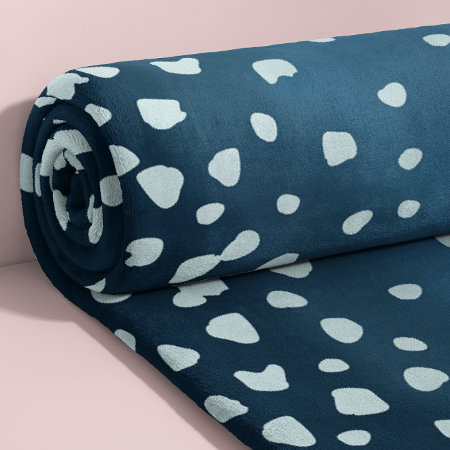 Fawn Spots Soft Blue Animal Print Fleece Blanket