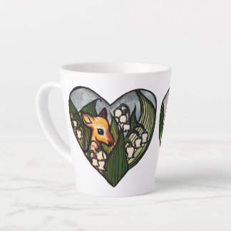 Fawn Spring Deer Lily of the Valley Flowers        Latte Mug
