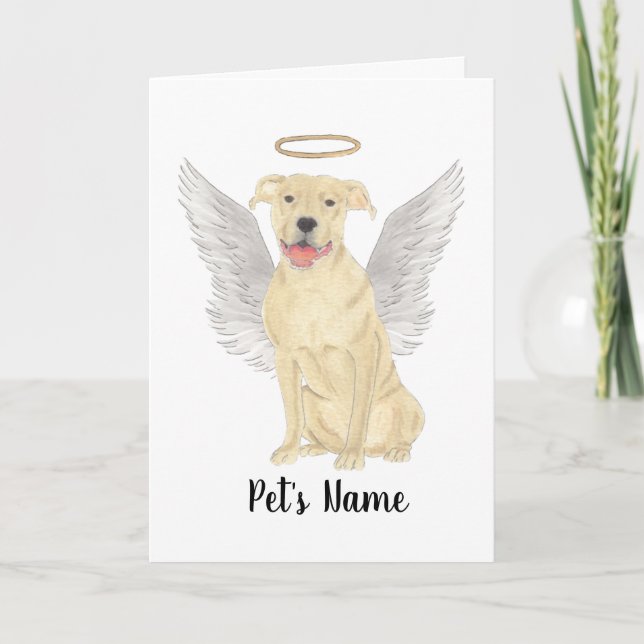 Fawn Tan Pitbull Staffy Sympathy Memorial Card (Front)