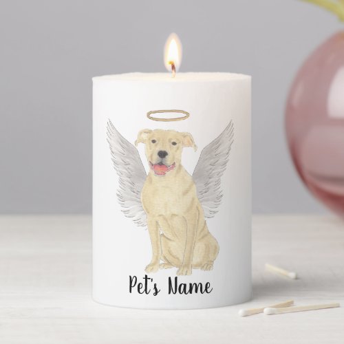 Fawn Tan Pitbull Staffy Sympathy Memorial Pillar Candle