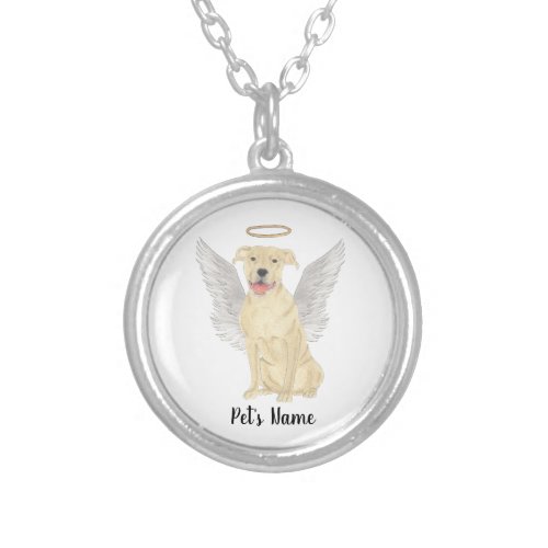 Fawn Tan Pitbull Staffy Sympathy Memorial Silver Plated Necklace