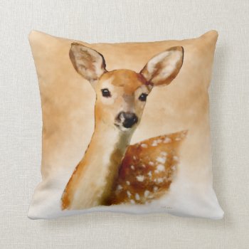 Fawn Throw Pillow by BamalamArt at Zazzle