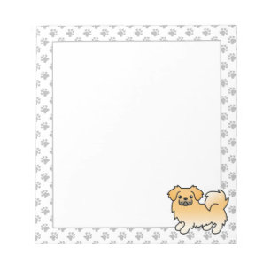 Fawn Tibetan Spaniel Cute Cartoon Dog Notepad