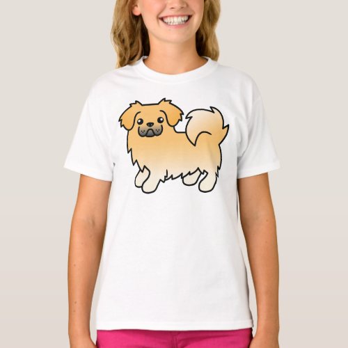Fawn Tibetan Spaniel Cute Cartoon Dog T_Shirt