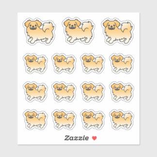 Fawn Tibetan Spaniel Cute Cartoon Dogs Sticker