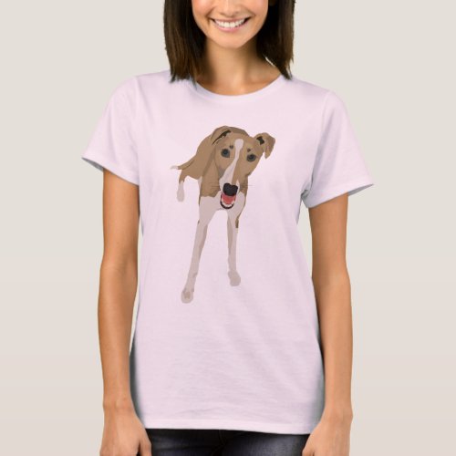Fawn Whippet Ladies T_shirt