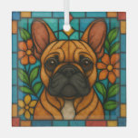 Fawn/White French Bulldog Dog &quot;Stained Glass&quot; Glass Ornament