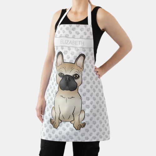 Fawn With Black Mask French Bulldog Dog  Name Apron