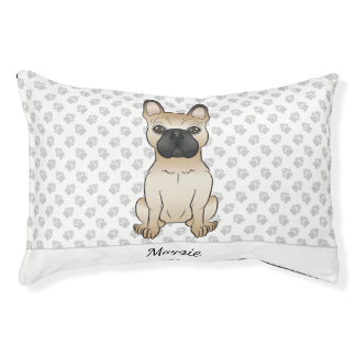 Fawn With Black Mask French Bulldog Dog &amp; Name Pet Bed