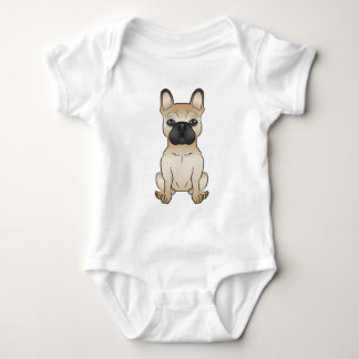 Fawn With Black Mask French Bulldog / Frenchie Dog Baby Bodysuit