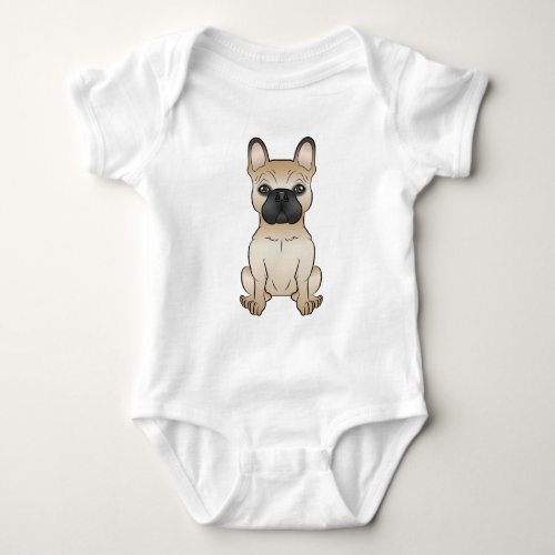 Fawn With Black Mask French Bulldog  Frenchie Dog Baby Bodysuit