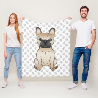 Fawn With Black Mask French Bulldog / Frenchie Dog Fleece Blanket