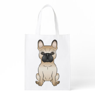 Fawn With Black Mask French Bulldog / Frenchie Dog Grocery Bag