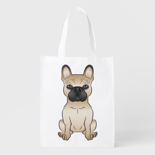 Fawn With Black Mask French Bulldog  Frenchie Dog Grocery Bag