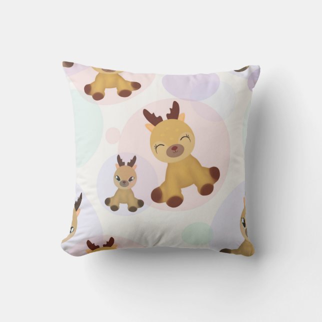 Fawns Bambi. Throw Pillow (Front)