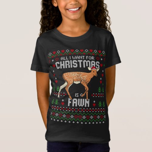 Fawns Fawn Deer Lover Baby Roe Christmas Ugly Xmas T_Shirt