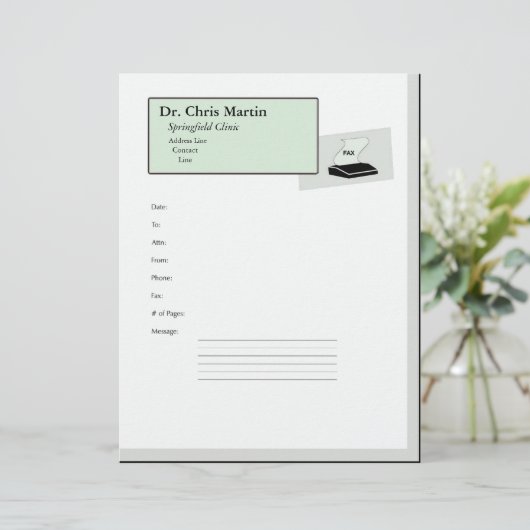Fax Machine Cover Letter Customizable (Standing Front)