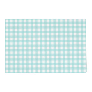 Faye and Lauren Aqua Blue Gingham 1 Placemat