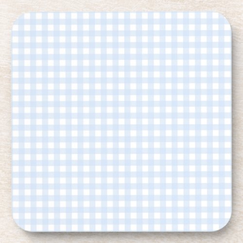 Faye and Lauren Baby Blue Gingham Beverage Coaster