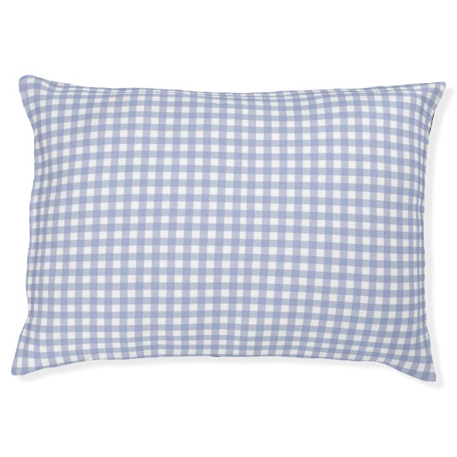 Faye and Lauren Blue Gingham Dog Bed (Front)