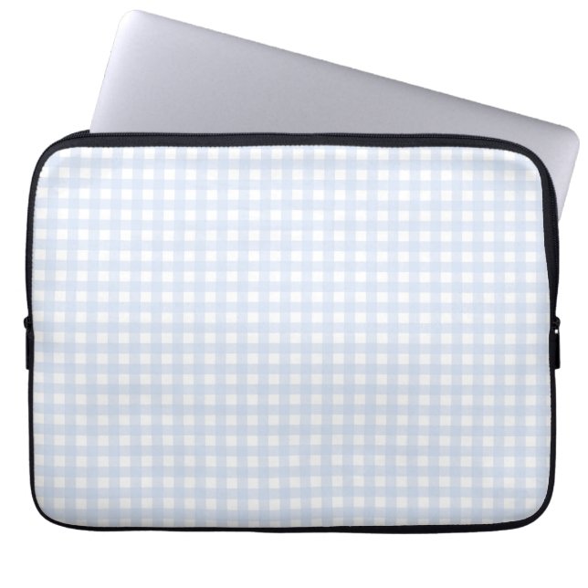 Faye and Lauren Blue Gingham Laptop Sleeve (Front)