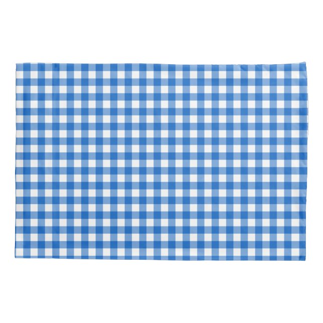 Faye and  Lauren Blue Gingham Pillow Case (Back)