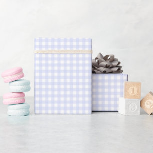 Faye and Lauren Blue Pastel Gingham Wrapping Paper