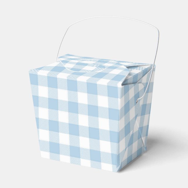 Faye and Lauren Blue Plaid Favor Boxes (Front Side)