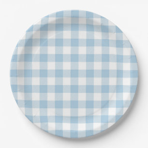 Faye and Lauren Blue Plaid Paper Plates