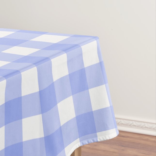 Faye and Lauren Blue Plaid Tablecloth (In Situ)