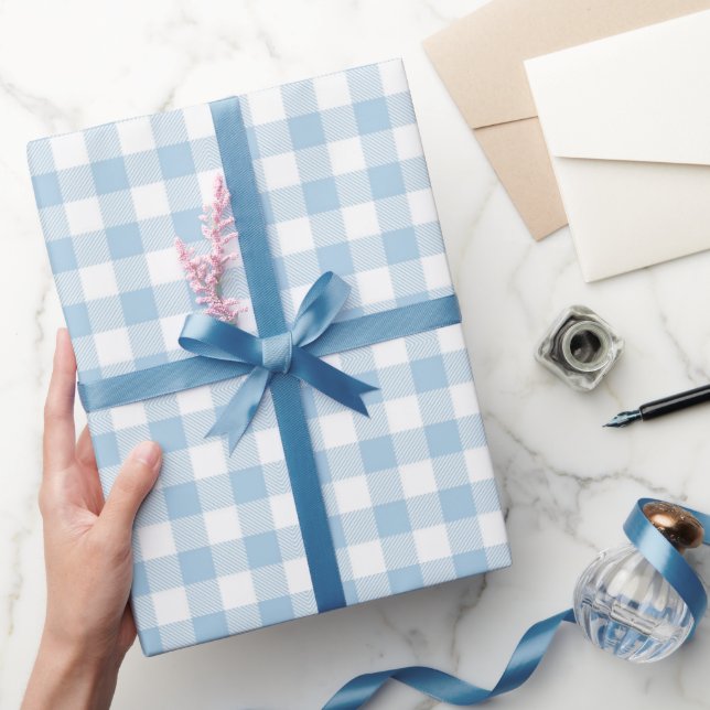 Faye and Lauren Blue Plaid Wrapping Paper (Gifting)