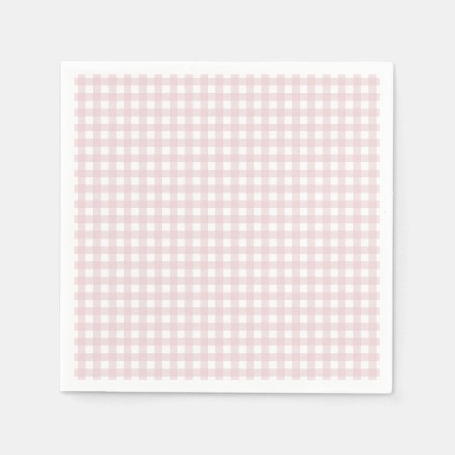 Faye and Lauren Blush Gingham Napkins (Front)