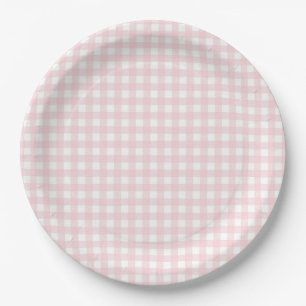 Faye and Lauren Blush Gingham Paper Plates