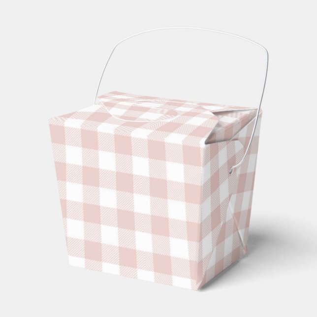 Faye and Lauren Blush Plaid Favor Boxes (Front Side)