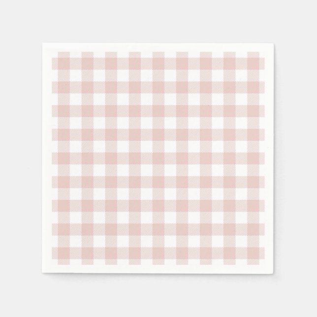 Faye and Lauren Blush Plaid Napkins (Front)