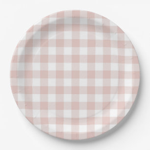 Faye and Lauren Blush Plaid Paper Plates