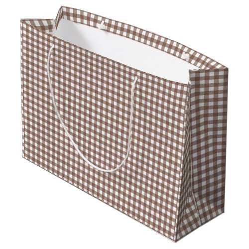 Faye and Lauren Brown Gingham Large Gift Bag