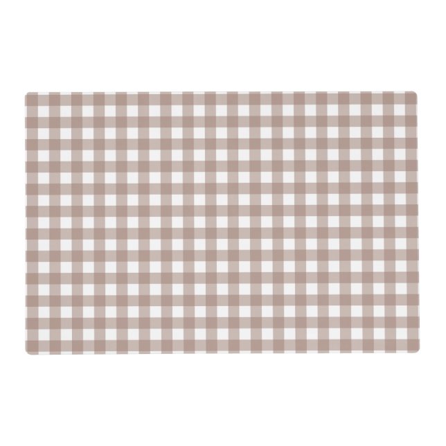 Faye and Lauren Chocolate Gingham Placemat (Front)