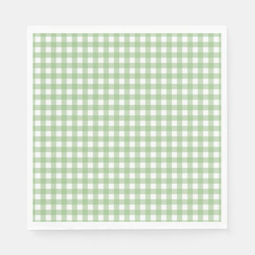 Faye and Lauren Classic Green Gingham Napkins